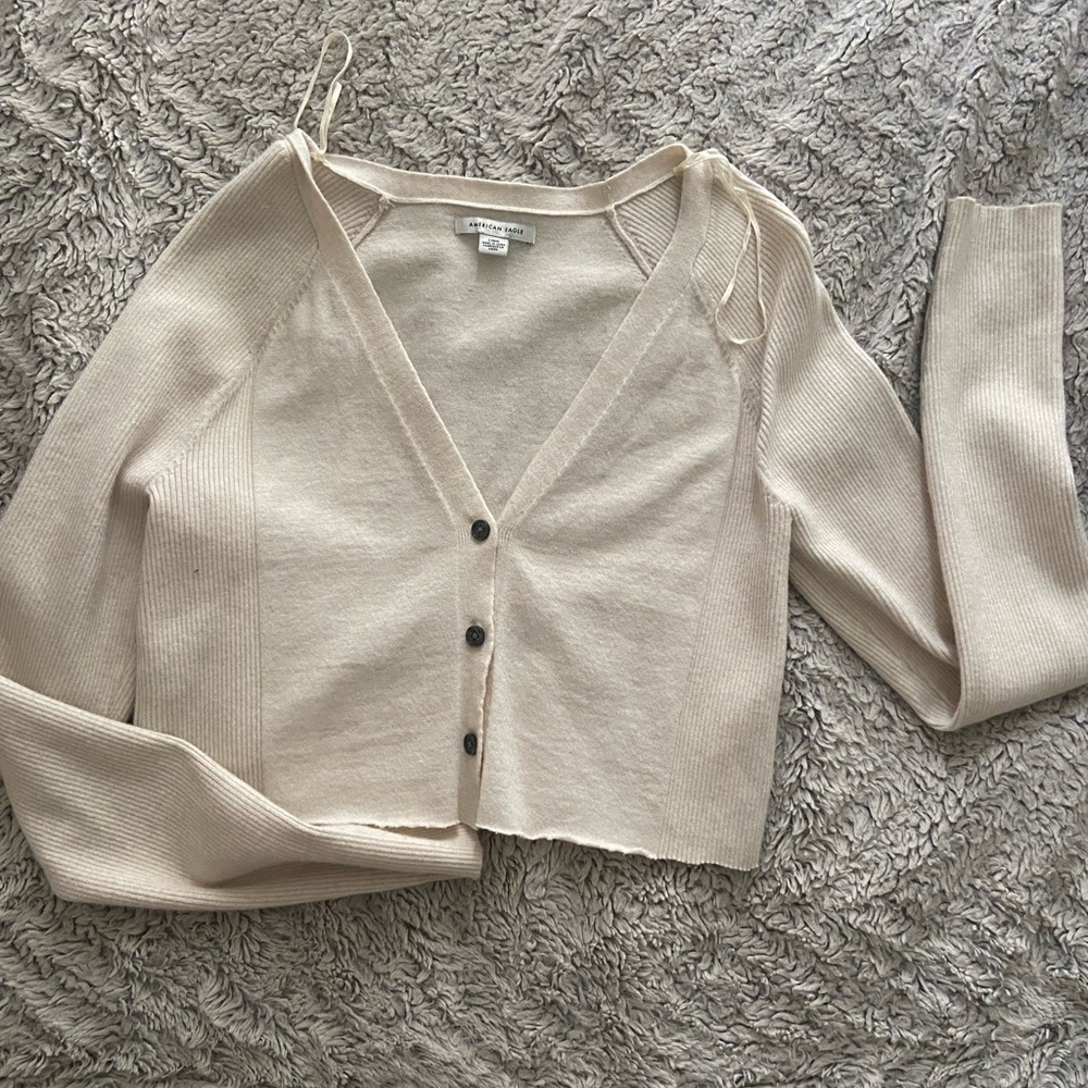 american eagle ribbed sweater cardigan
